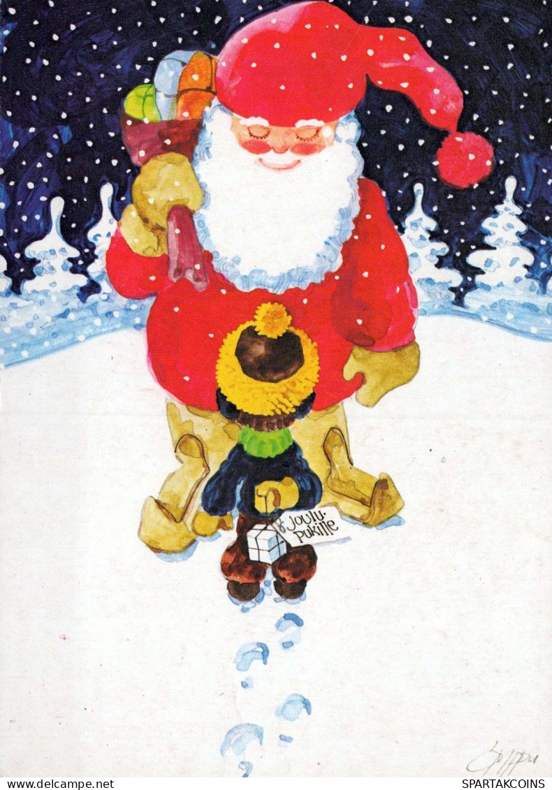 BABBO NATALE Buon Anno Natale Vintage Cartolina CPSM #PBL300.A - Santa Claus