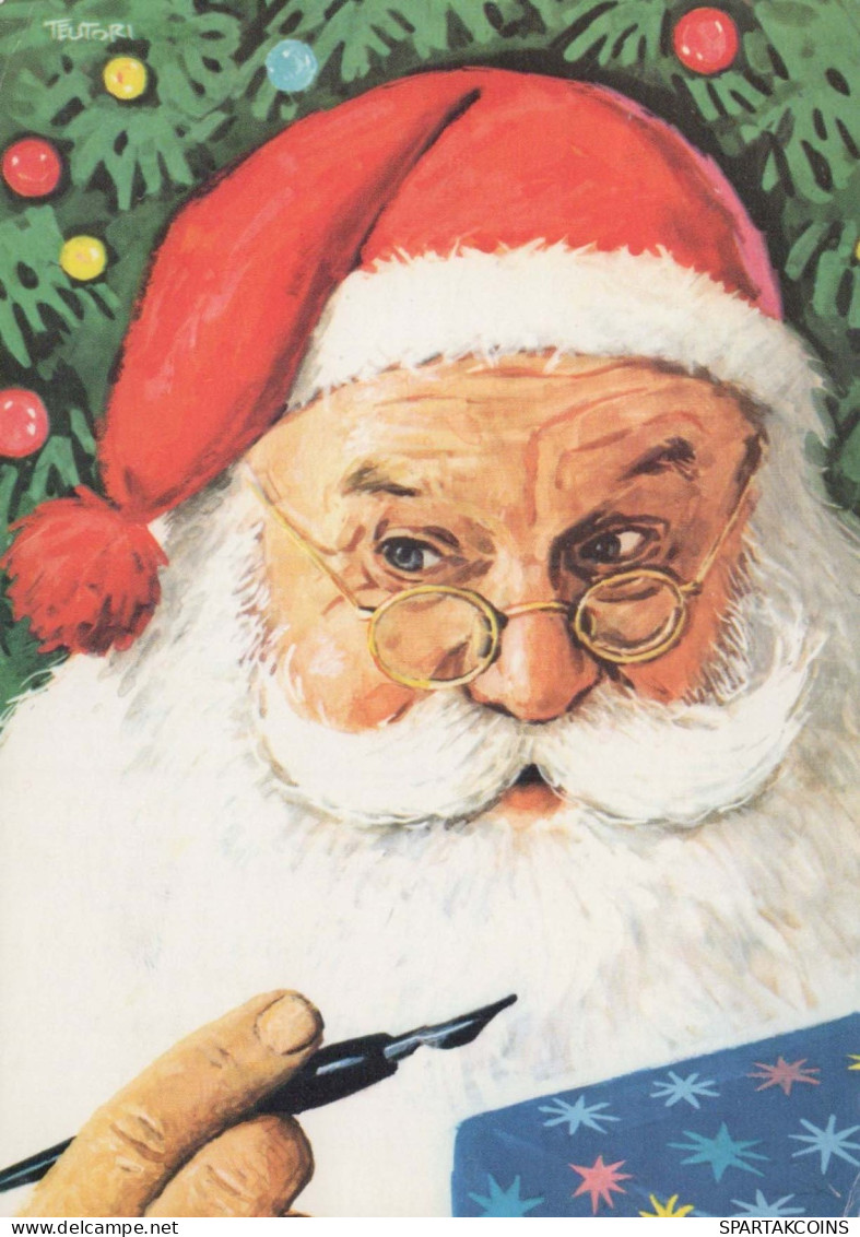 PAPÁ NOEL Feliz Año Navidad Vintage Tarjeta Postal CPSM #PBL259.A - Santa Claus