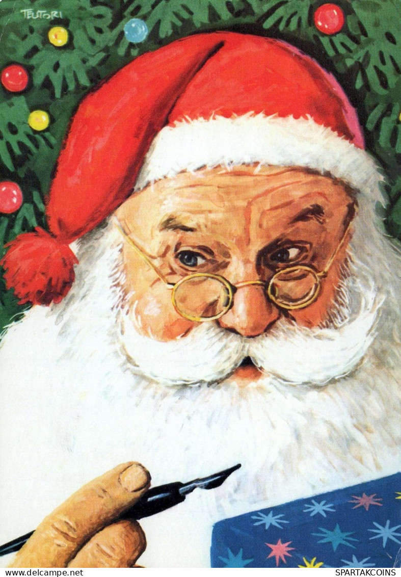 PAPÁ NOEL Feliz Año Navidad Vintage Tarjeta Postal CPSM #PBL259.A - Santa Claus