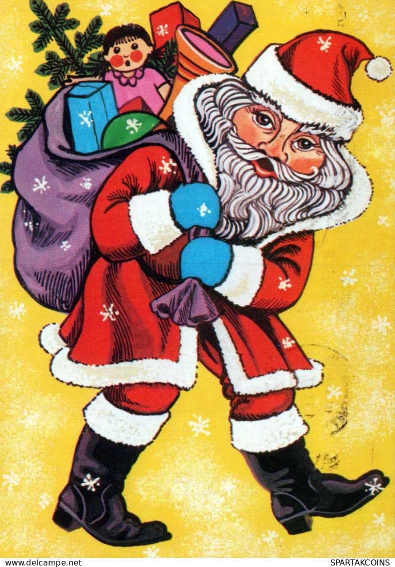 SANTA CLAUS Happy New Year Christmas Vintage Postcard CPSM #PBL288.A - Santa Claus