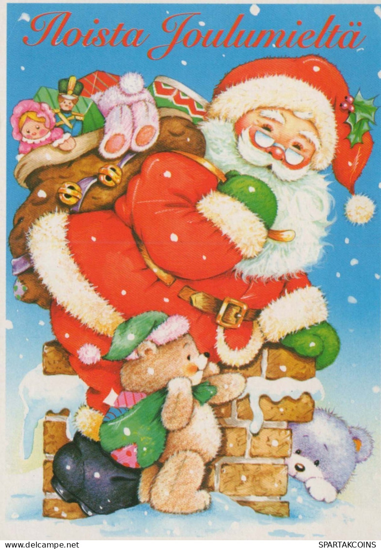 PÈRE NOËL Bonne Année Noël Vintage Carte Postale CPSM #PBL356.A - Santa Claus