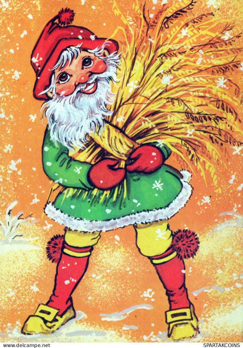 PAPÁ NOEL Feliz Año Navidad Vintage Tarjeta Postal CPSM #PBL174.A - Santa Claus