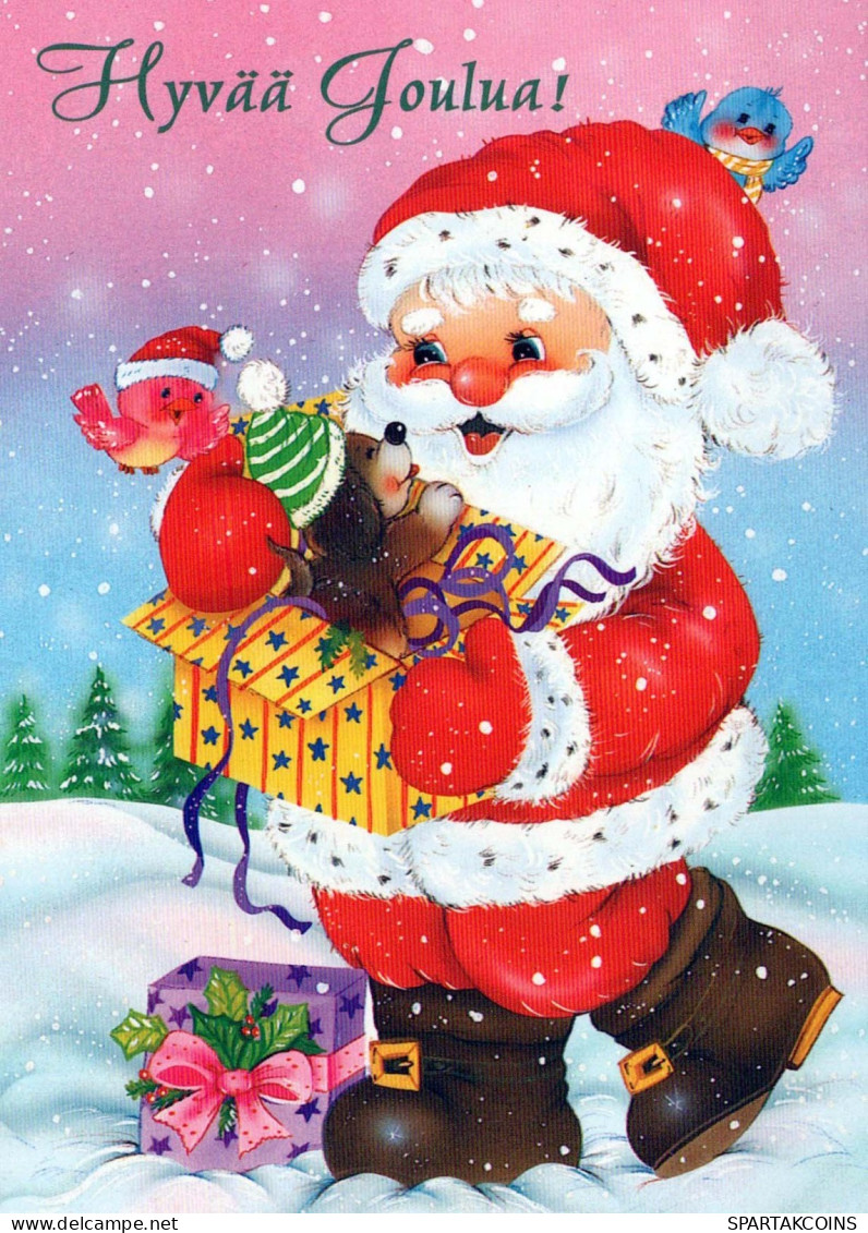 PAPÁ NOEL Feliz Año Navidad Vintage Tarjeta Postal CPSM #PBL049.A - Santa Claus