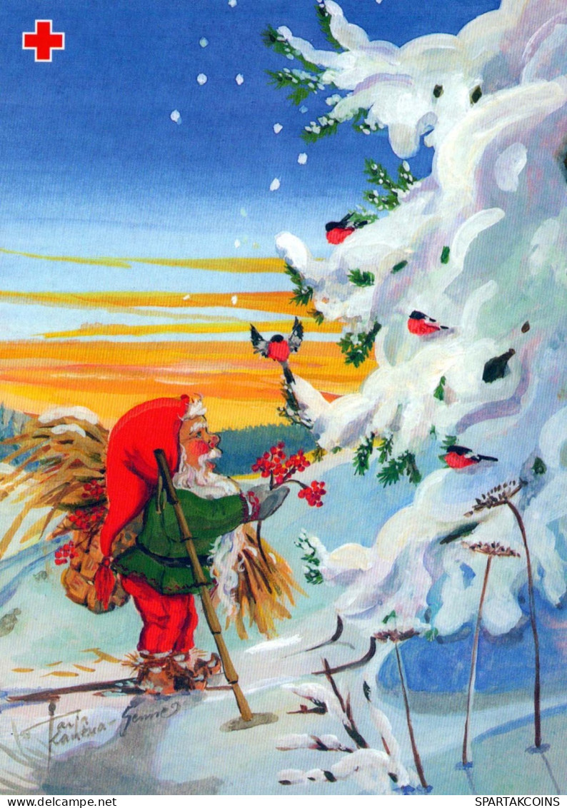 PAPÁ NOEL Feliz Año Navidad Vintage Tarjeta Postal CPSM #PBL099.A - Santa Claus
