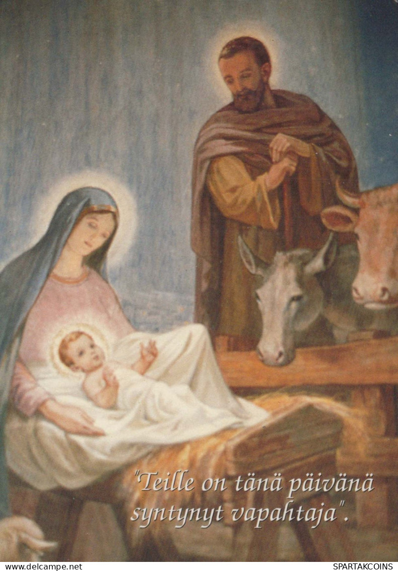 Vierge Marie Madone Bébé JÉSUS Noël Religion Vintage Carte Postale CPSM #PBB920.A - Vergine Maria E Madonne