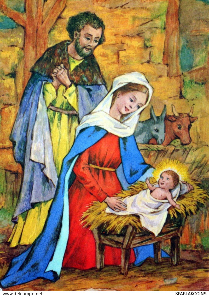 Vierge Marie Madone Bébé JÉSUS Noël Religion Vintage Carte Postale CPSM #PBB930.A - Jungfräuliche Marie Und Madona