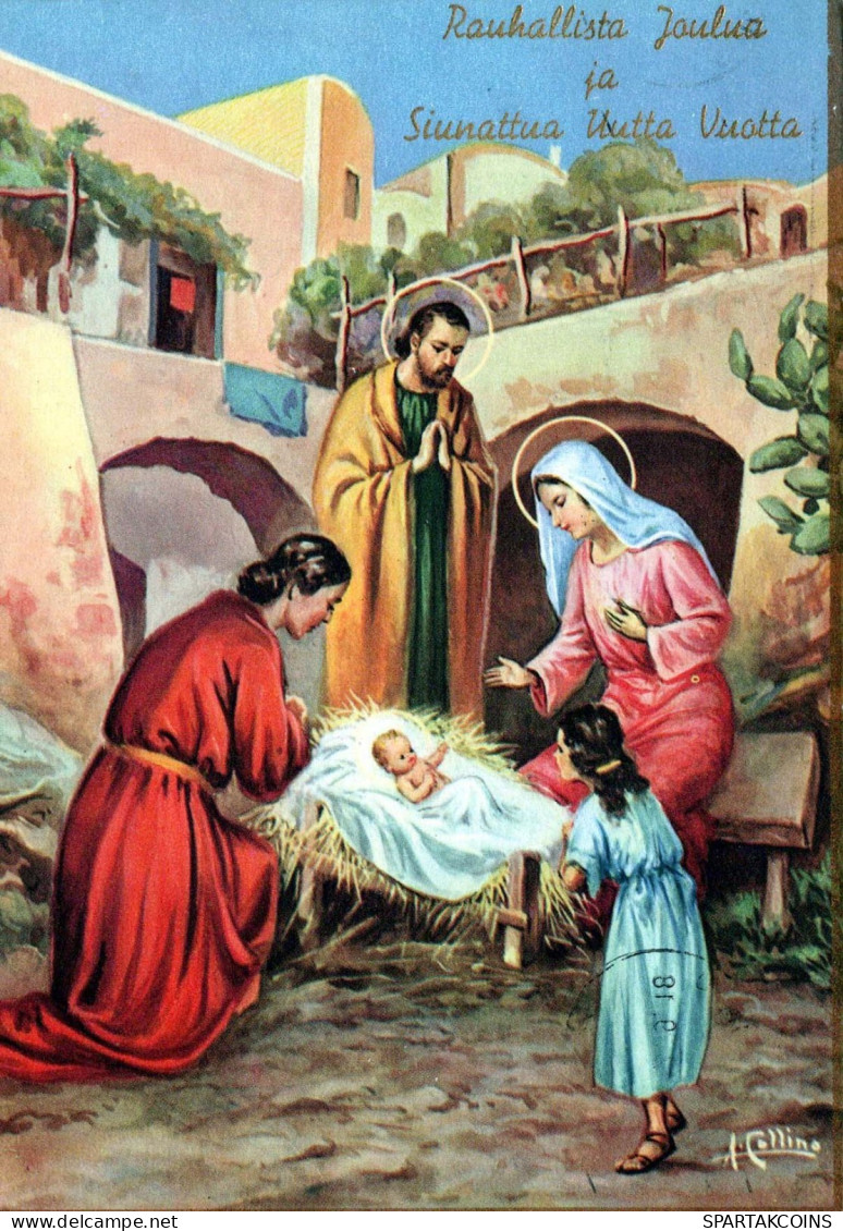 Virgen Mary Madonna Baby JESUS Christmas Religion Vintage Postcard CPSM #PBB862.A - Vergine Maria E Madonne