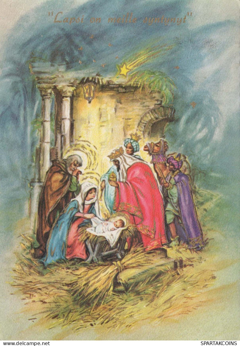 Vierge Marie Madone Bébé JÉSUS Noël Religion Vintage Carte Postale CPSM #PBB860.A - Virgen Maria Y Las Madonnas