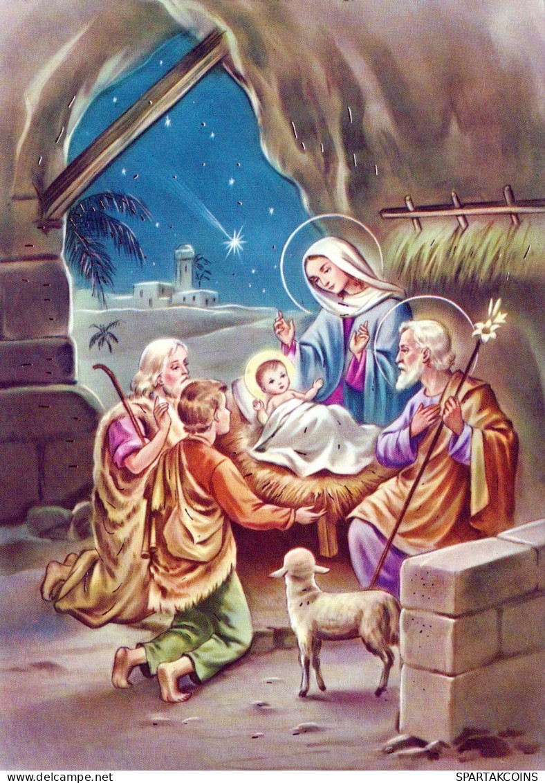 Virgen María Virgen Niño JESÚS Navidad Religión Vintage Tarjeta Postal CPSM #PBB803.A - Vergine Maria E Madonne