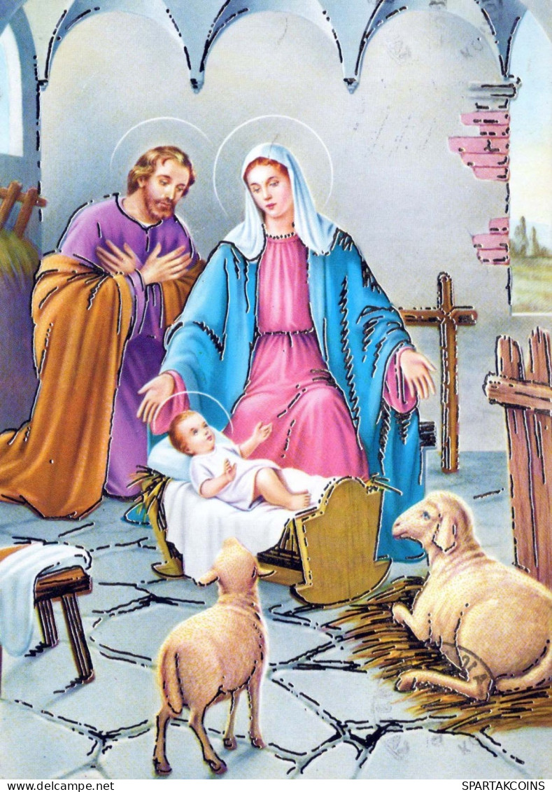 Virgen Mary Madonna Baby JESUS Christmas Religion Vintage Postcard CPSM #PBB892.A - Virgen Mary & Madonnas