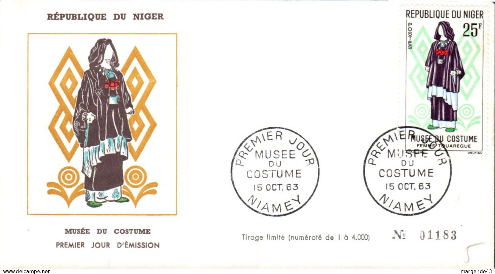 NIGER FDC 1963 MUSEE DU COSTUME - Niger (1960-...)