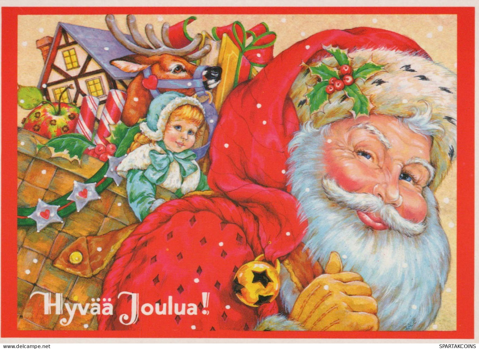 BABBO NATALE Buon Anno Natale Vintage Cartolina CPSM #PBB074.A - Santa Claus