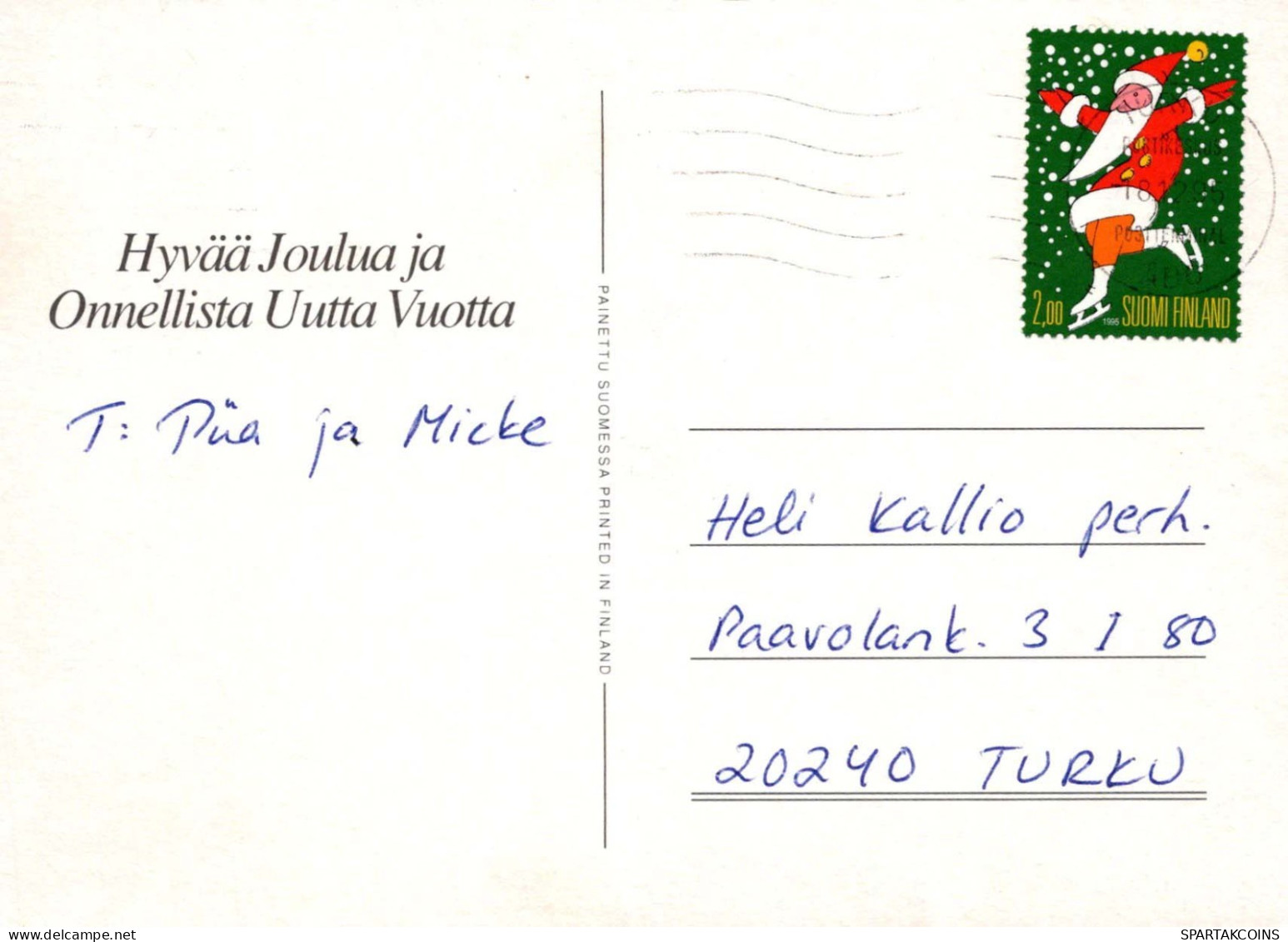 BABBO NATALE Buon Anno Natale Vintage Cartolina CPSM #PBB074.A - Santa Claus