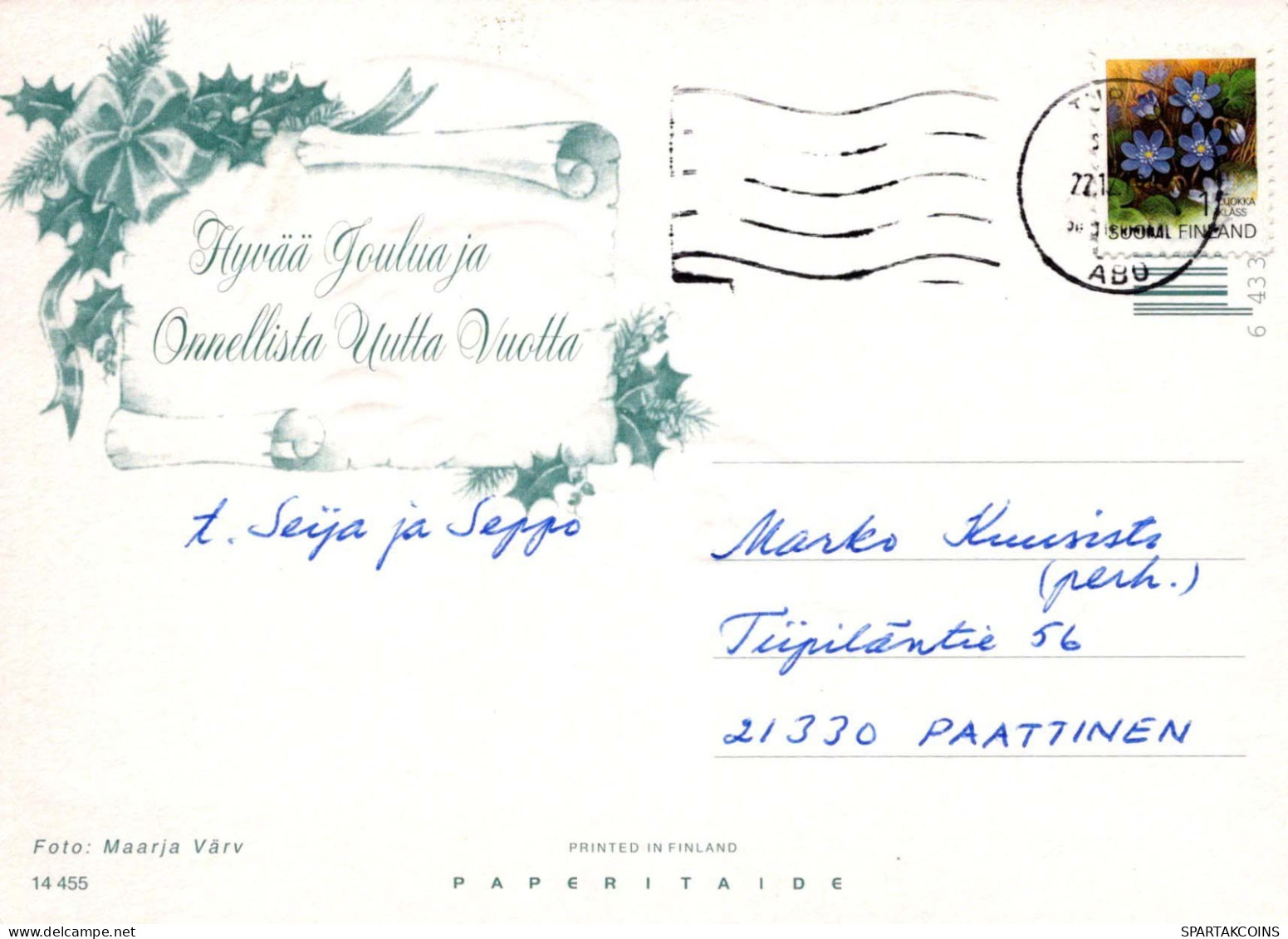 PAPÁ NOEL Feliz Año Navidad Vintage Tarjeta Postal CPSM #PBB093.A - Santa Claus