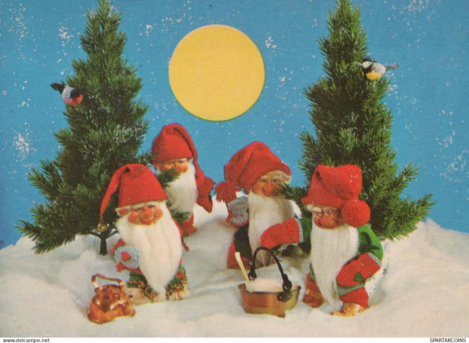 WEIHNACHTSMANN SANTA CLAUS Neujahr Weihnachten GNOME Vintage Ansichtskarte Postkarte CPSM #PBB016.A - Santa Claus