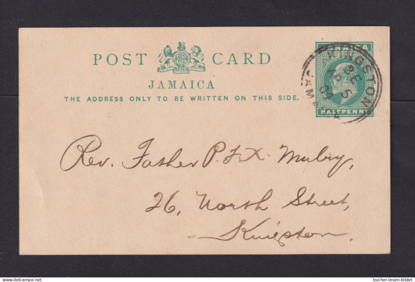 1904 - 1/2 P. Ganzsache (P 26) Gebraucht In Kingston - Jamaica (...-1961)