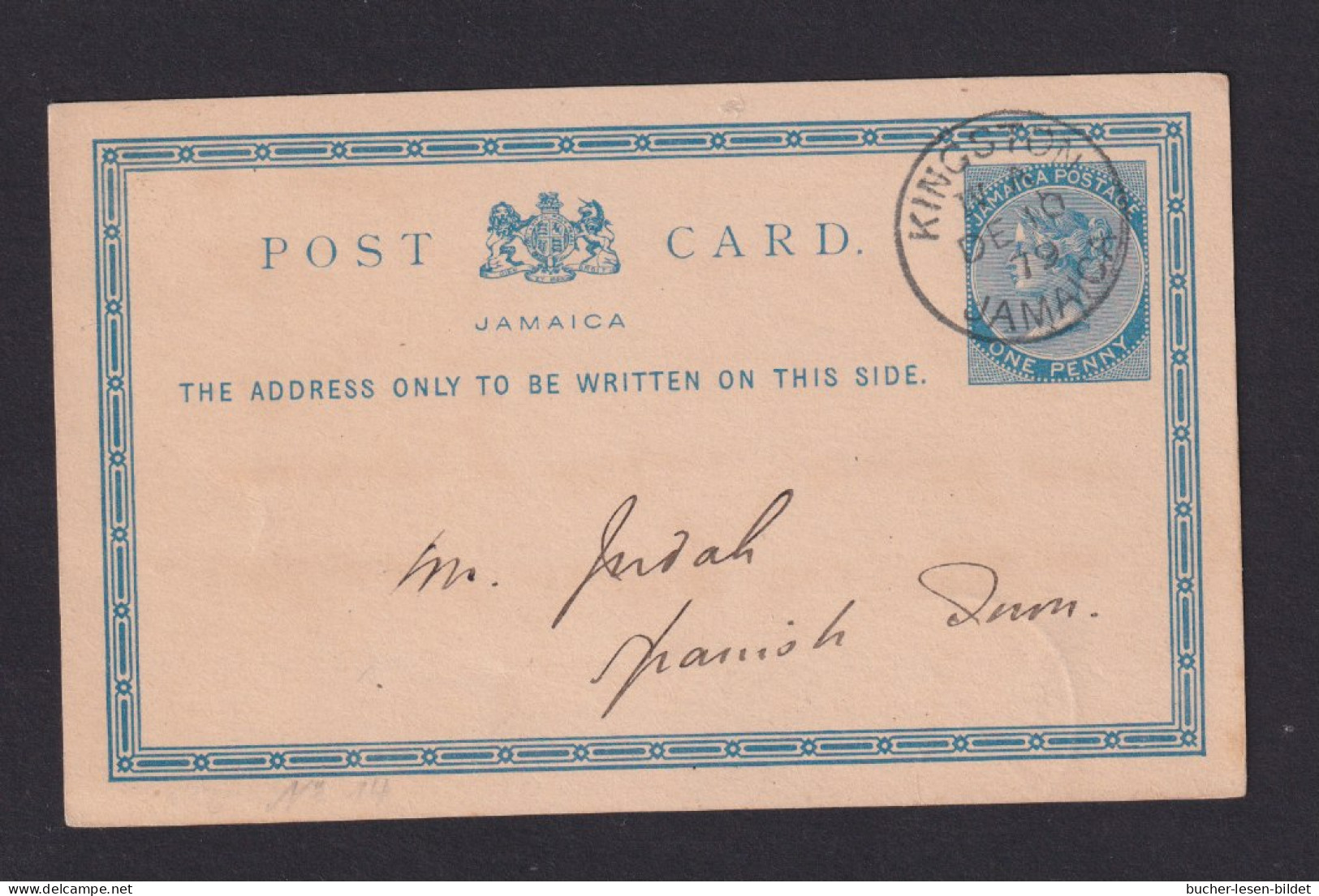 1879 - 1 P. Ganzsache (P 14) Ab Kingston Nach Spanish Town - Jamaica (...-1961)