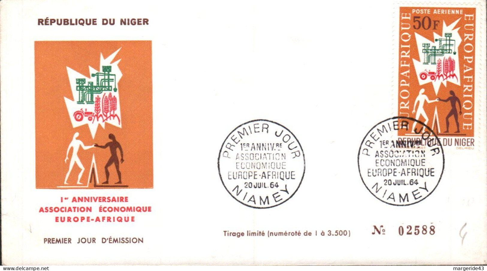 NIGER FDC 1964 EUROPAFRIQUE - Niger (1960-...)