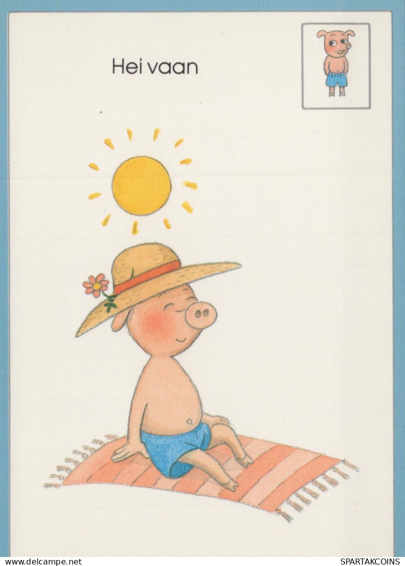 PIGS Tier Vintage Ansichtskarte Postkarte CPSM #PBR778.A - Schweine