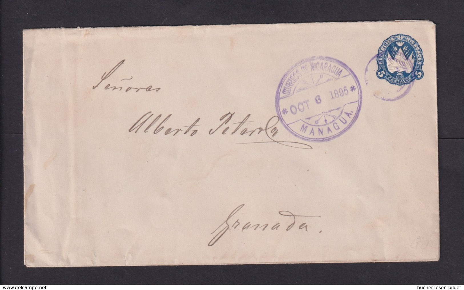 1895 - 5 C. Ganzsache Ab Managua Nach Granada - Nicaragua