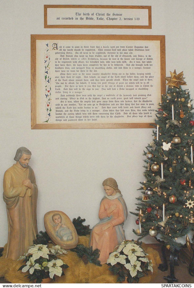 ESTATUA SANTOS Cristianismo Religión Vintage Tarjeta Postal CPSM #PBQ294.A - Schilderijen, Gebrandschilderd Glas En Beeldjes