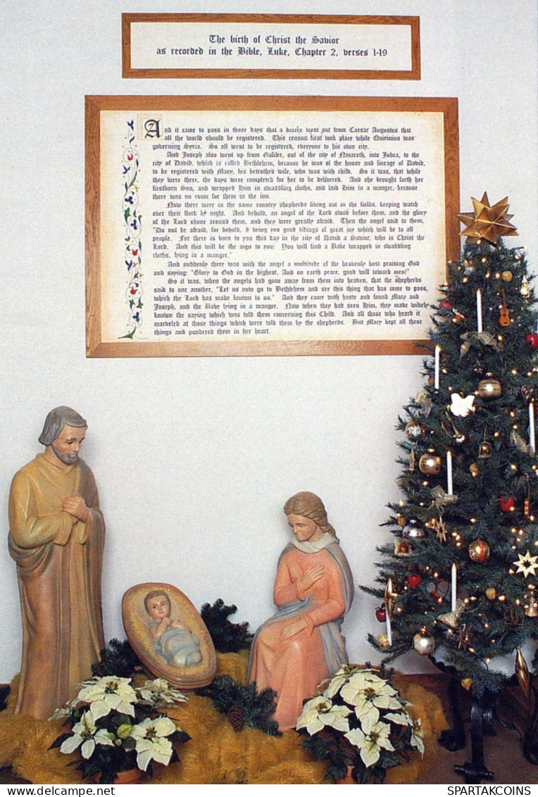 ESTATUA SANTOS Cristianismo Religión Vintage Tarjeta Postal CPSM #PBQ294.A - Schilderijen, Gebrandschilderd Glas En Beeldjes