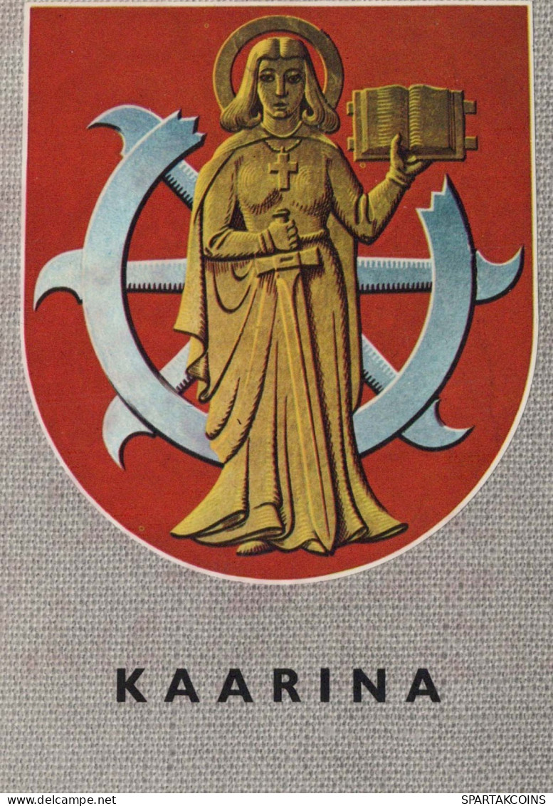 HOLY CARINA FINLANDIA KAARINA COAT OF ARMS HOLY CARINA Vintage Cartolina CPSM #PBQ250.A - Saints