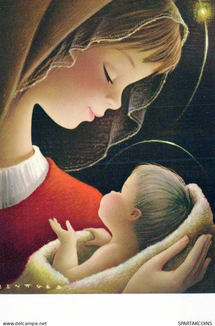 Vierge Marie Madone Bébé JÉSUS Religion Vintage Carte Postale CPSM #PBQ036.A - Virgen Maria Y Las Madonnas