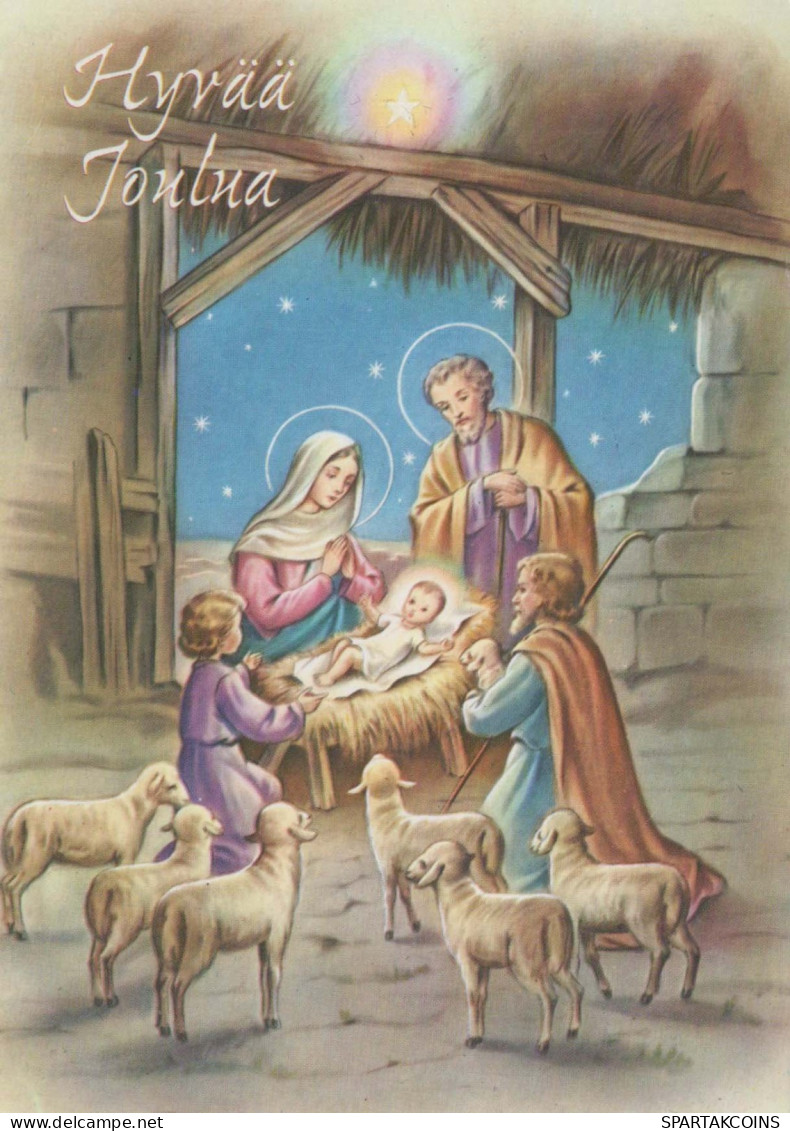 Vierge Marie Madone Bébé JÉSUS Noël Religion Vintage Carte Postale CPSM #PBP790.A - Vierge Marie & Madones