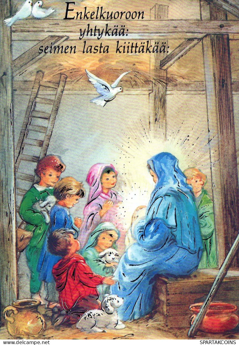 Virgen María Virgen Niño JESÚS Navidad Religión Vintage Tarjeta Postal CPSM #PBP703.A - Vergine Maria E Madonne
