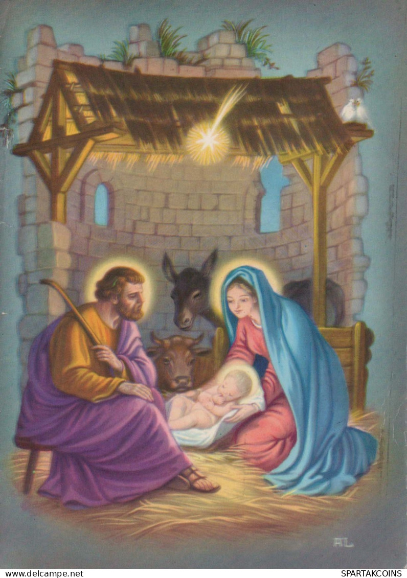 Jungfrau Maria Madonna Jesuskind Weihnachten Religion Vintage Ansichtskarte Postkarte CPSM #PBP726.A - Vierge Marie & Madones