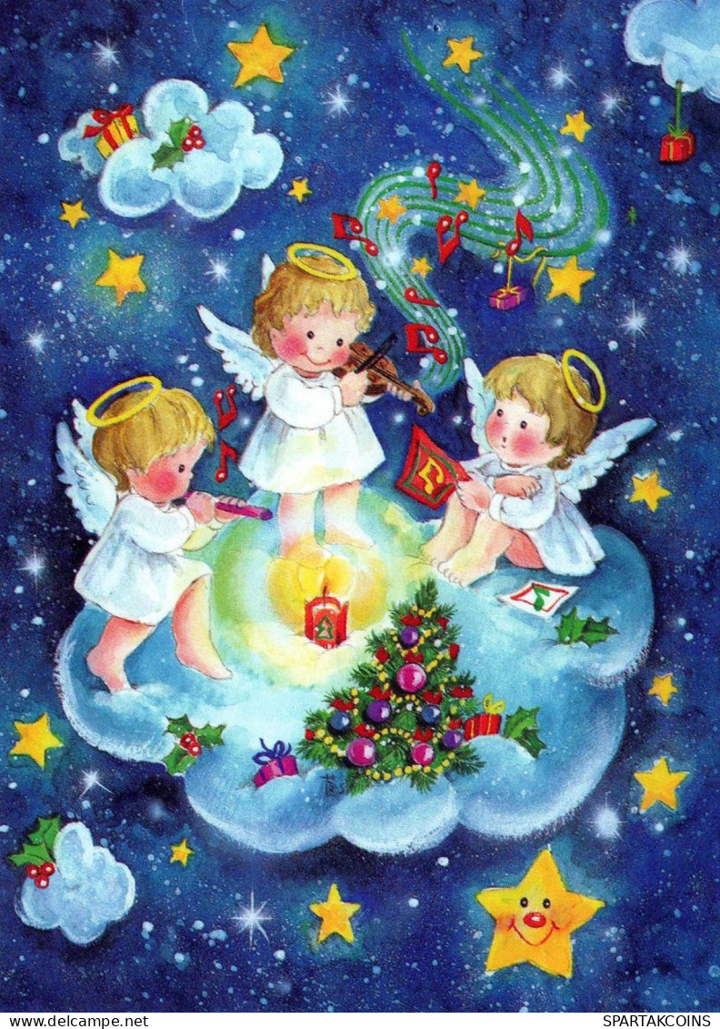 ÁNGEL Navidad Vintage Tarjeta Postal CPSM #PBP603.A - Angels