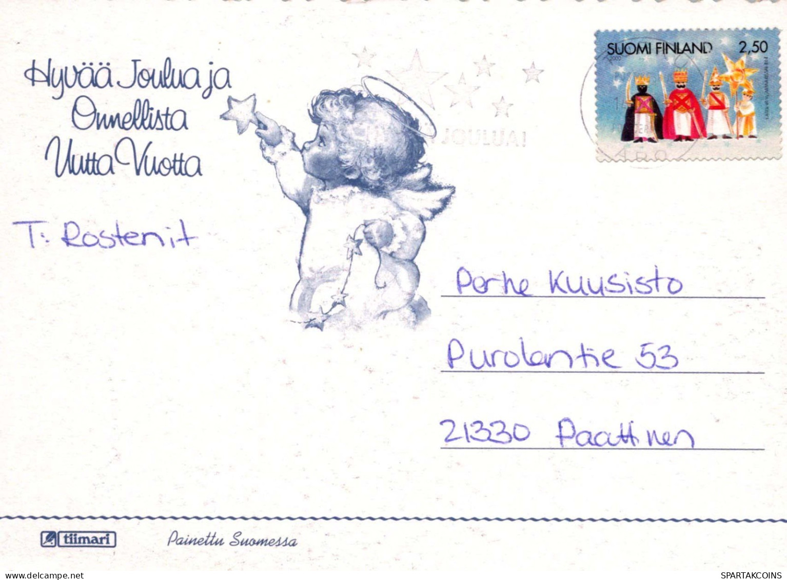 ÁNGEL Navidad Vintage Tarjeta Postal CPSM #PBP413.A - Anges
