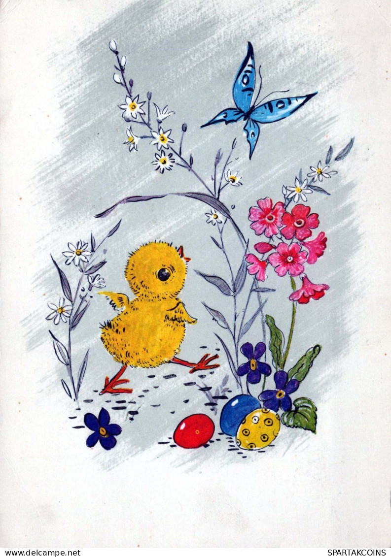 PÂQUES POULET ŒUF Vintage Carte Postale CPSM #PBO994.A - Easter