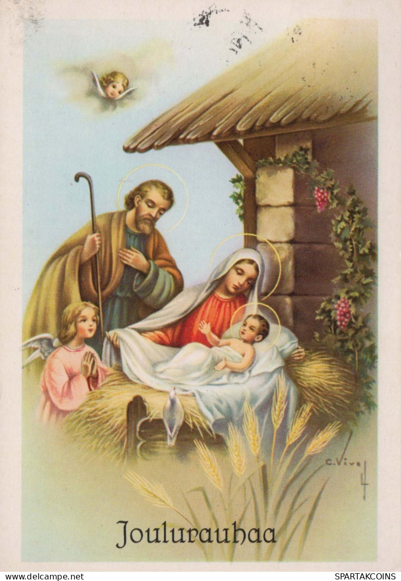 ANGE Noël Bébé JÉSUS Vintage Carte Postale CPSM #PBP285.A - Angels