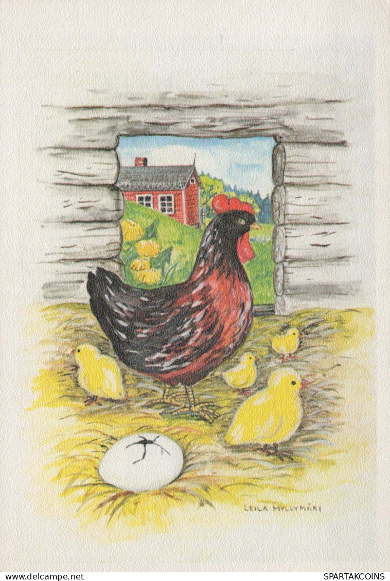PÂQUES POULET ŒUF Vintage Carte Postale CPSM #PBO814.A - Easter