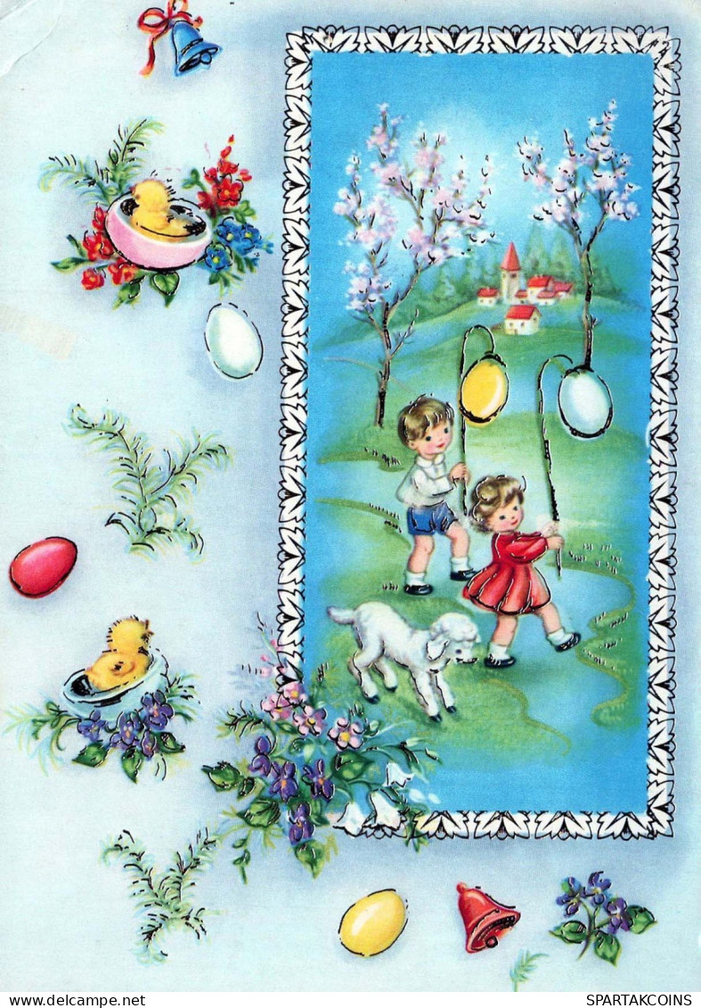 OSTERN KINDER EI Vintage Ansichtskarte Postkarte CPSM #PBO300.A - Easter
