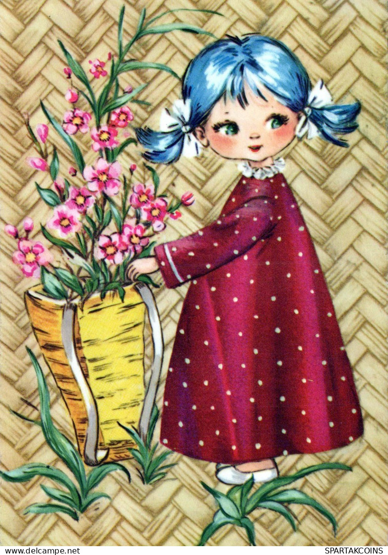 PÂQUES ENFANTS Vintage Carte Postale CPSM #PBO254.A - Easter