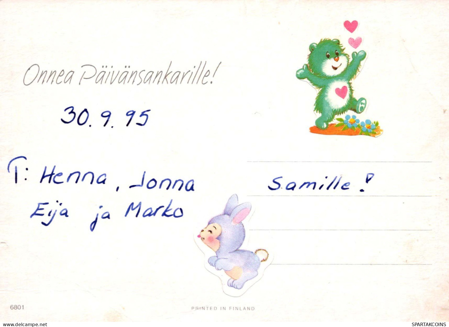 FELIZ CUMPLEAÑOS 2 Año De Edad NIÑO NIÑOS Vintage Tarjeta Postal CPSM #PBT992.A - Birthday