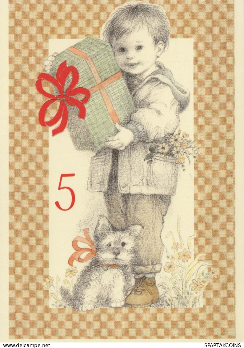 HAPPY BIRTHDAY 5 Year Old BOY CHILDREN Vintage Postal CPSM #PBT801.A - Verjaardag