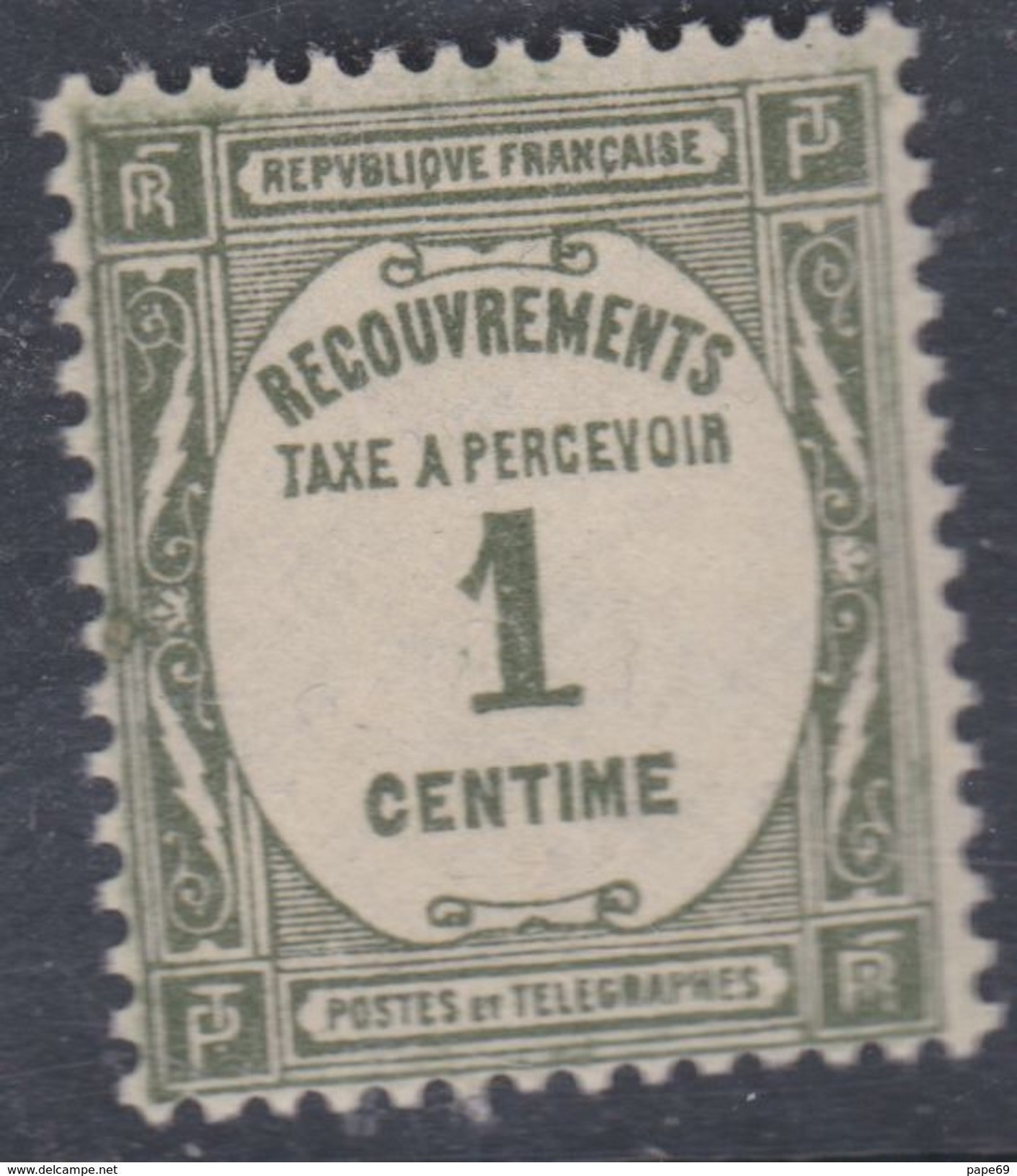 France Taxe N° 55  XX  Taxe à Percevoir : 1 C. Olive, Sans Charnière,  TB - 1859-1959.. Ungebraucht