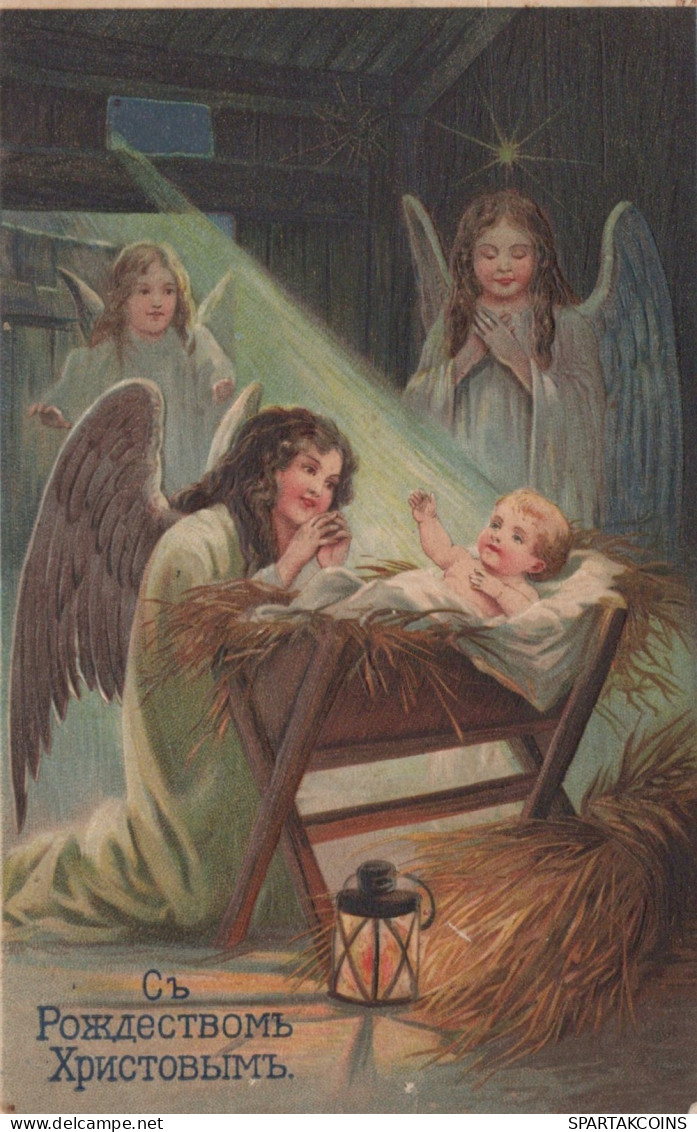 1905 ANGEL CHRISTMAS Holidays Vintage Antique Old Postcard CPA #PAG669.A - Angels