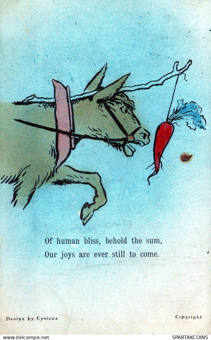 ESEL Tiere Vintage Antik Alt CPA Ansichtskarte Postkarte #PAA153.A - Donkeys