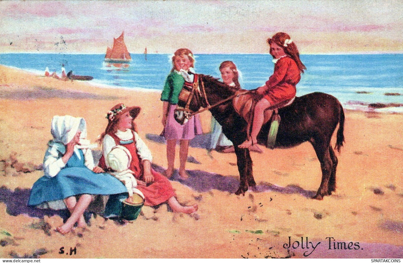 ASINO Animale BAMBINO Vintage CPA Cartolina #PAA012.A - Esel
