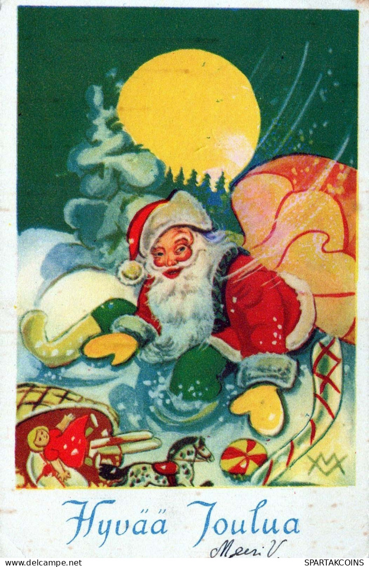 PÈRE NOËL Bonne Année Noël GNOME Vintage Carte Postale CPSMPF #PKG412.A - Santa Claus