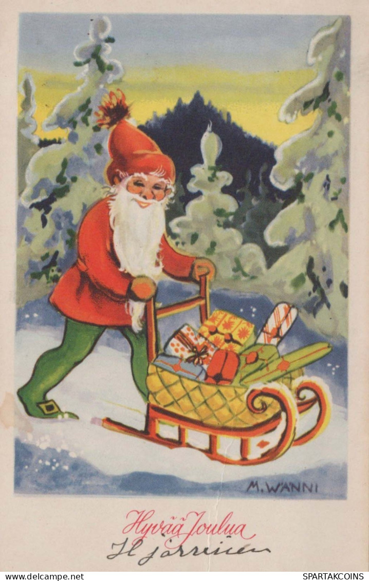 PÈRE NOËL Bonne Année Noël Vintage Carte Postale CPSMPF #PKG312.A - Santa Claus