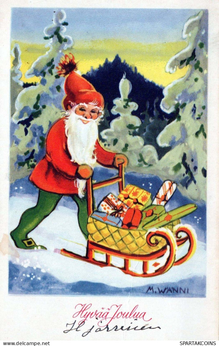 PÈRE NOËL Bonne Année Noël Vintage Carte Postale CPSMPF #PKG312.A - Santa Claus