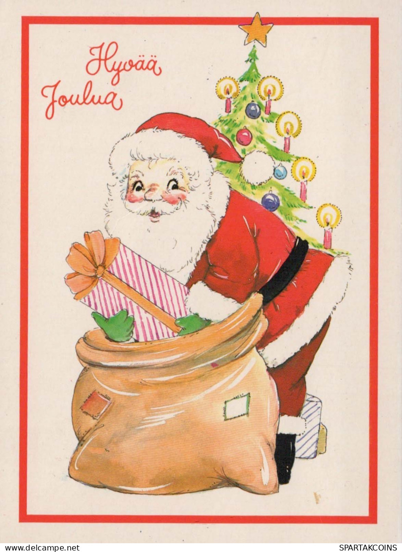 BABBO NATALE Buon Anno Natale Vintage Cartolina CPSMPF #PKG286.A - Santa Claus