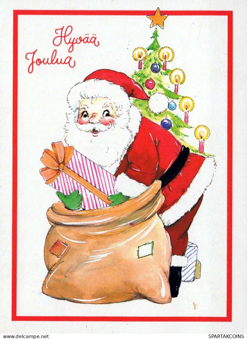 BABBO NATALE Buon Anno Natale Vintage Cartolina CPSMPF #PKG286.A - Santa Claus
