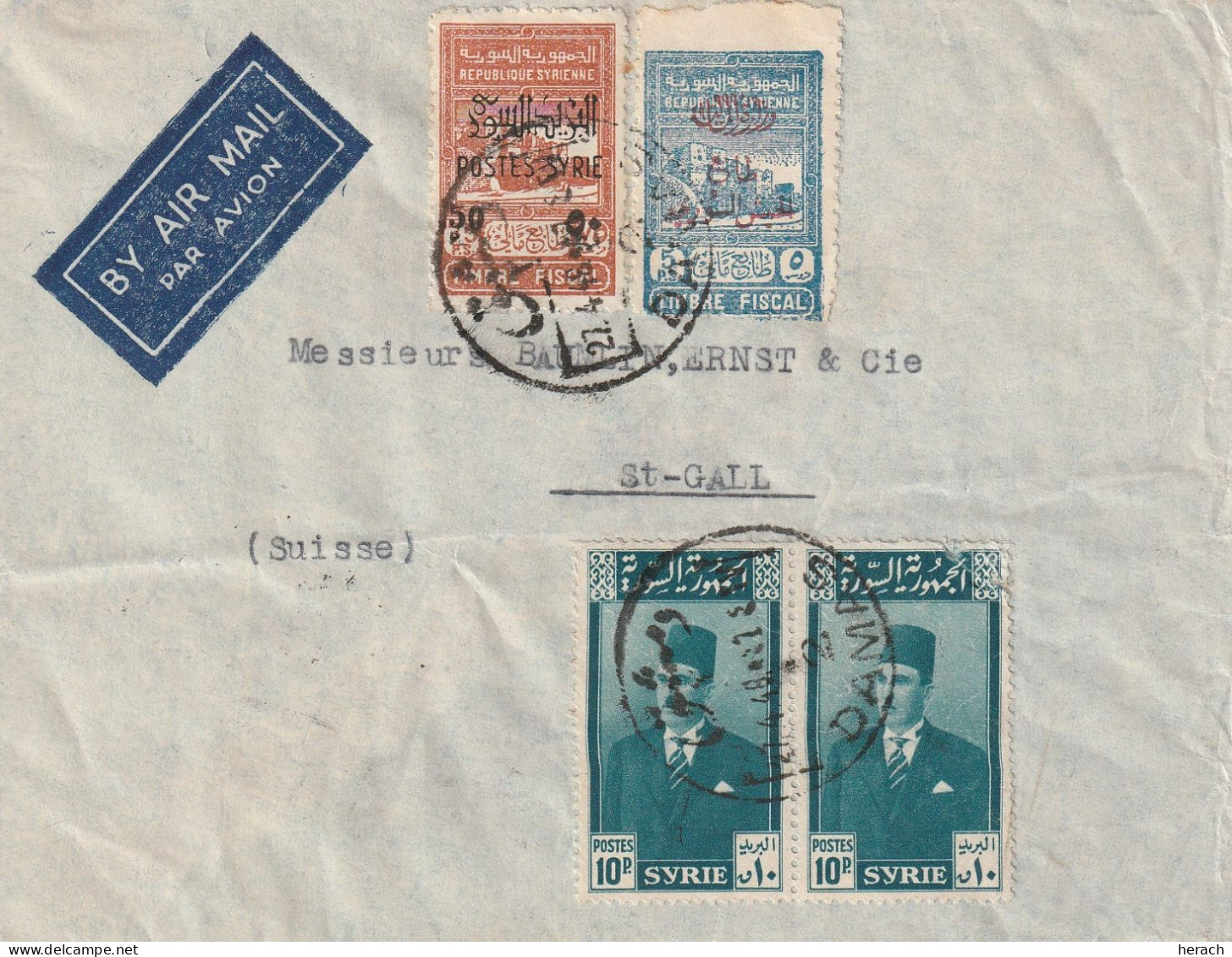 Syrie Lettre Pour La Suisse 1948 - Syrië